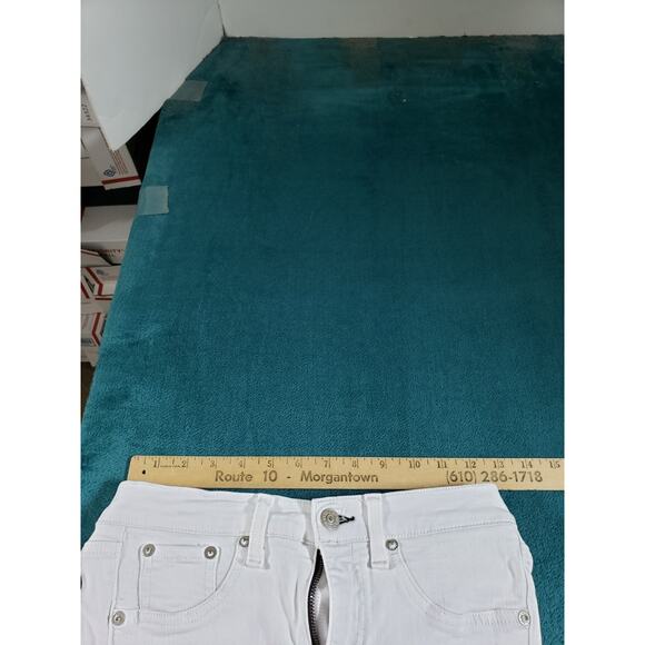 Rag & Bone Jeans Size 26 White Stretch Denim Pants Mid Rise Ladies Capri - Picture 10 of 13